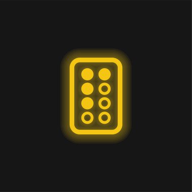 Antibiyotik sarı parlak neon simgesi