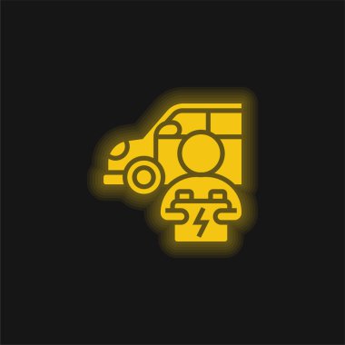 Pil sarısı parlak neon simgesi