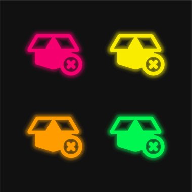 Parlayan dört renkli neon vektör simgesi