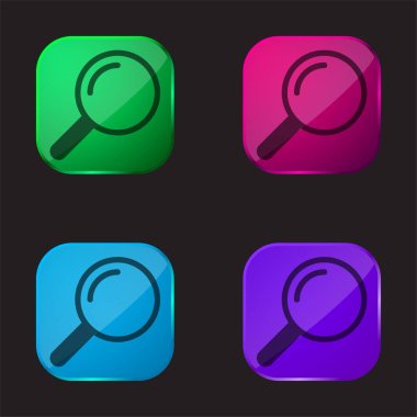 Airport Searchor four color glass button icon clipart