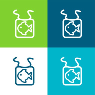 Düz Balık Önlüğü ile Bebek Önlüğü En az dört renk simgesi