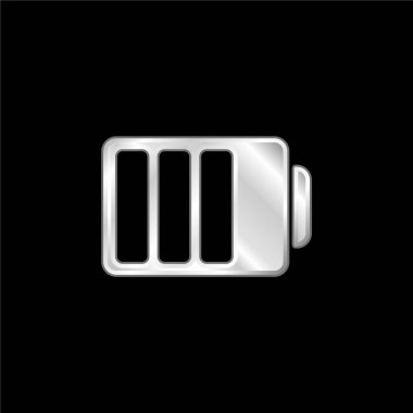 Üç Çeyrek Dolu gümüş kaplama metalik simgeyle Pil Durumu