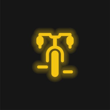 Bisiklet sarı parlayan neon simgesi