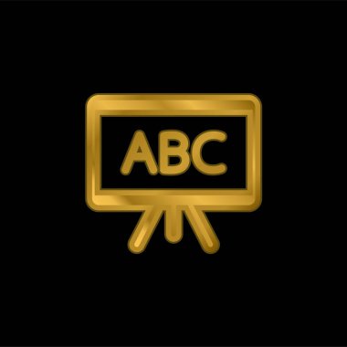 ABC altın kaplama metalik simge veya logo vektörü