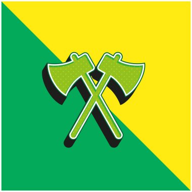 Eksenler Yeşil ve Sarı modern 3d vektör simgesi logosu