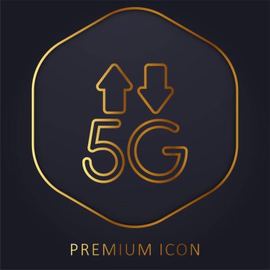 5g golden line premium logo or icon clipart