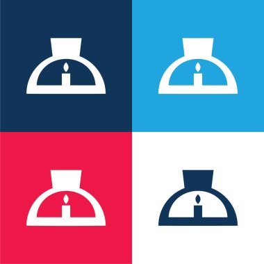 Aromatic Lamps blue and red four color minimal icon set clipart