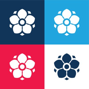 Anemone mavi ve kırmızı dört renk en küçük simge kümesi