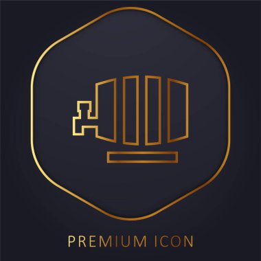Fıçı altın çizgi prim logosu veya simgesi