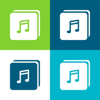 Albüm Düz 4 renk minimal simgesi seti