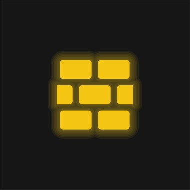 Brickwall sarı parlak neon simgesi