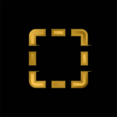 Altın kaplama metalik simge veya logo vektörünü dağıt