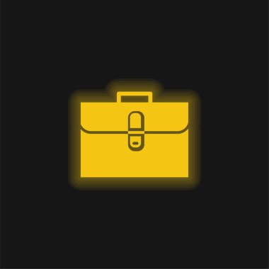Evrak çantası sarı parlak neon simgesi