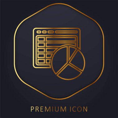 Analitik altın çizgi prim logosu veya simgesi