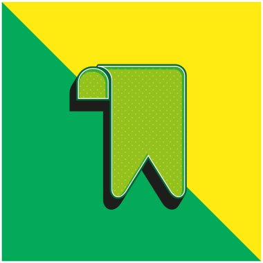 Yer imi Yeşil ve sarı modern 3d vektör simgesi logosu