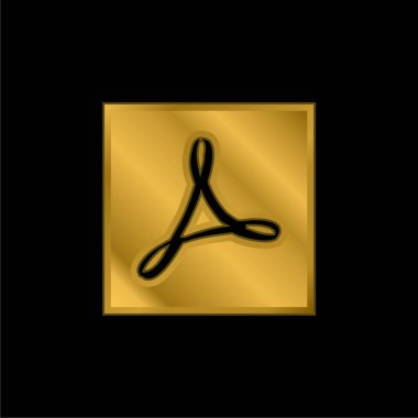 Adobe altın kaplama metalik simge veya logo vektörü