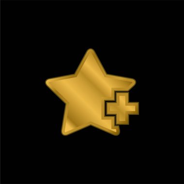 Favori Yıldız Arayüzü Simgesi Altın kaplama metalik simge veya logo vektörü ekle