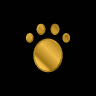 Animal gold plated metalic icon or logo vector clipart