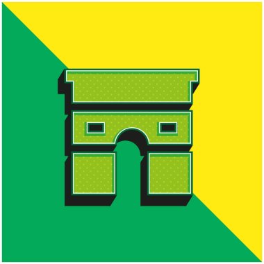 Arc De Triomphe Green and yellow modern 3d vector icon logo clipart