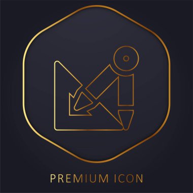 Mimari altın çizgi prim logosu veya simgesi