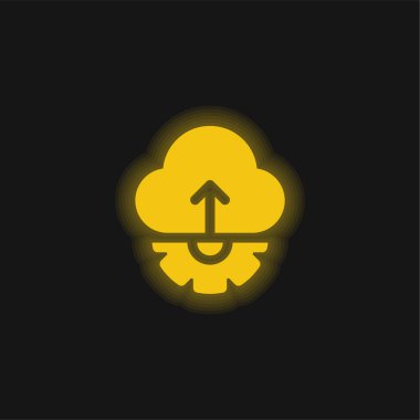 Api sarısı parlak neon simgesi