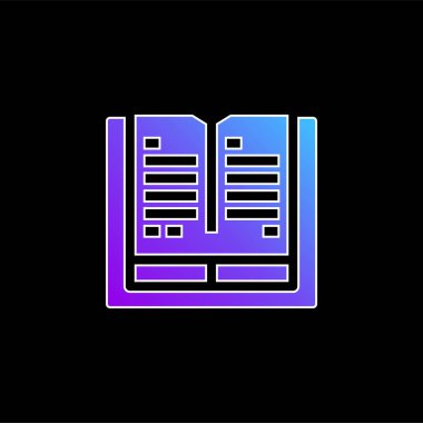 Kitap mavi gradyan vektör simgesi