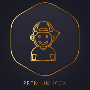 Altın çizgili erkek logosu veya simgesi