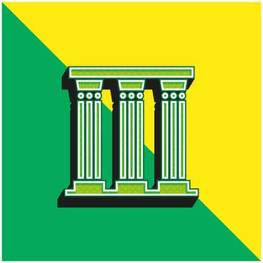 Ancient Pillar Green and yellow modern 3d vector icon logo clipart