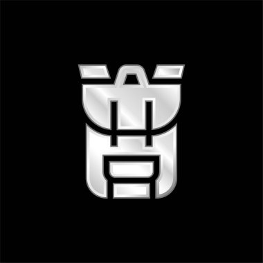 Sırt çantasında gümüş kaplama metalik simge