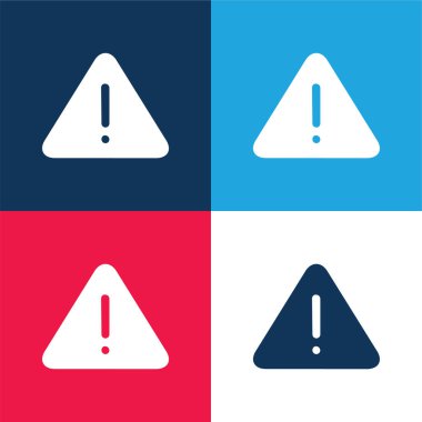 Uyarı mavi ve kırmızı dört renk en düşük simge kümesi