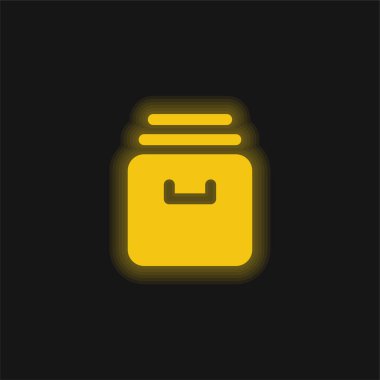 Arşiv sarı parlak neon simgesi