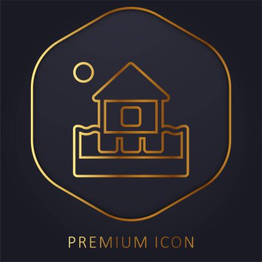 Beach Hotel altın çizgili logo ya da simge