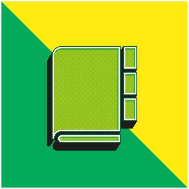 Gündem Yeşil ve Sarı Modern 3D vektör simgesi logosu