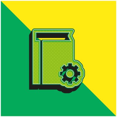 Kitap Yapılandırma Arayüzü Sembol Yeşil ve Sarı 3d vektör simgesi logosu