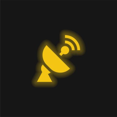 Antenna yellow glowing neon icon clipart