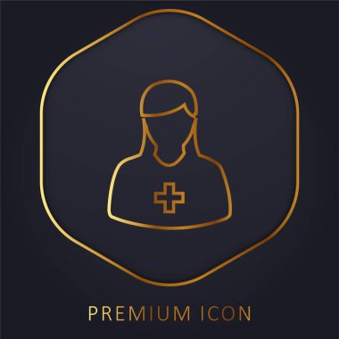 Dişi Avatar altın çizgi prim logosu ya da simgesi ekle
