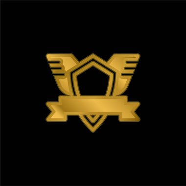 Rozet altın kaplama metalik simge veya logo vektörü