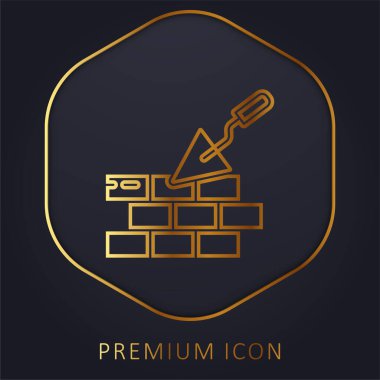 Brickwall golden line premium logo or icon clipart