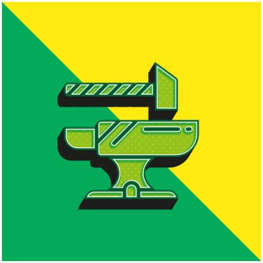 Anvil Green ve sarı modern 3d vektör simgesi logosu