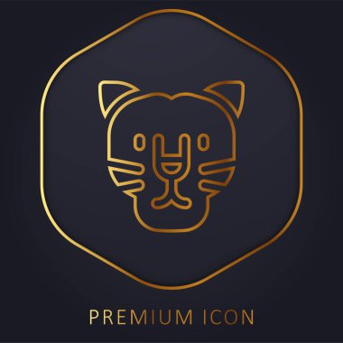 Kara Panter altın çizgisi logosu veya simgesi