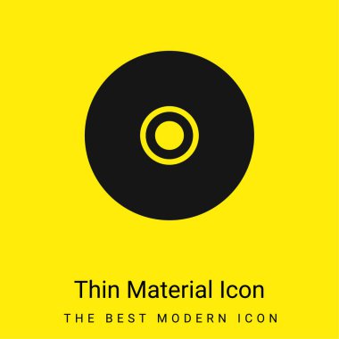 Black Compact Disc minimal bright yellow material icon clipart
