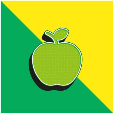 Apple Green ve sarı modern 3d vektör simgesi logosu