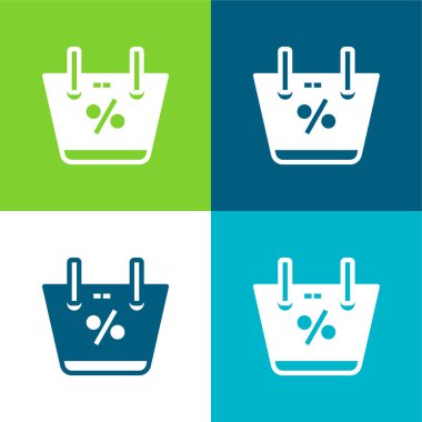 Basket Düz 4 renk en küçük simge kümesi