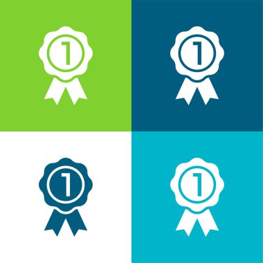 Rozet Düz 4 renk simgesi seti