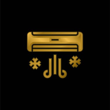 Klima altın kaplama metalik simge veya logo vektörü