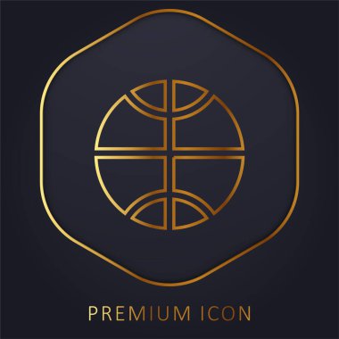 Basketbol topu altın çizgi premium logosu veya simgesi