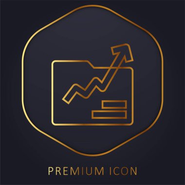 Analitik altın çizgi prim logosu veya simgesi