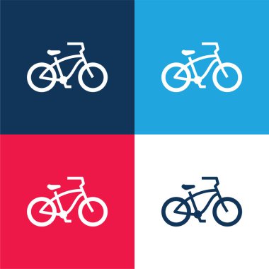 Bisiklet mavi ve kırmızı dört renk en az simge kümesi