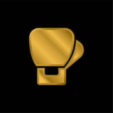 Boks altın kaplama metalik simge veya logo vektörü