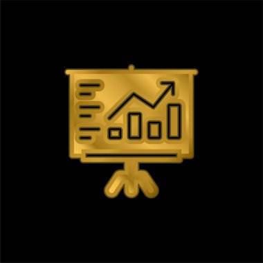 Analitik altın kaplama metalik simge veya logo vektörü